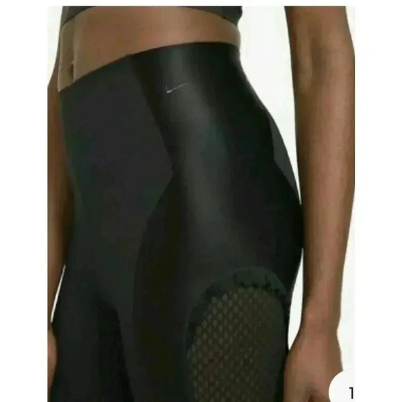 Nike Women's Size M Black High-Waisted 7/8 Training Mesh Tights #11 - Picture 8 of 8